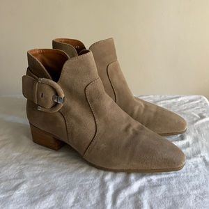 Aquatalia Suede Block Heel Ankle Boots